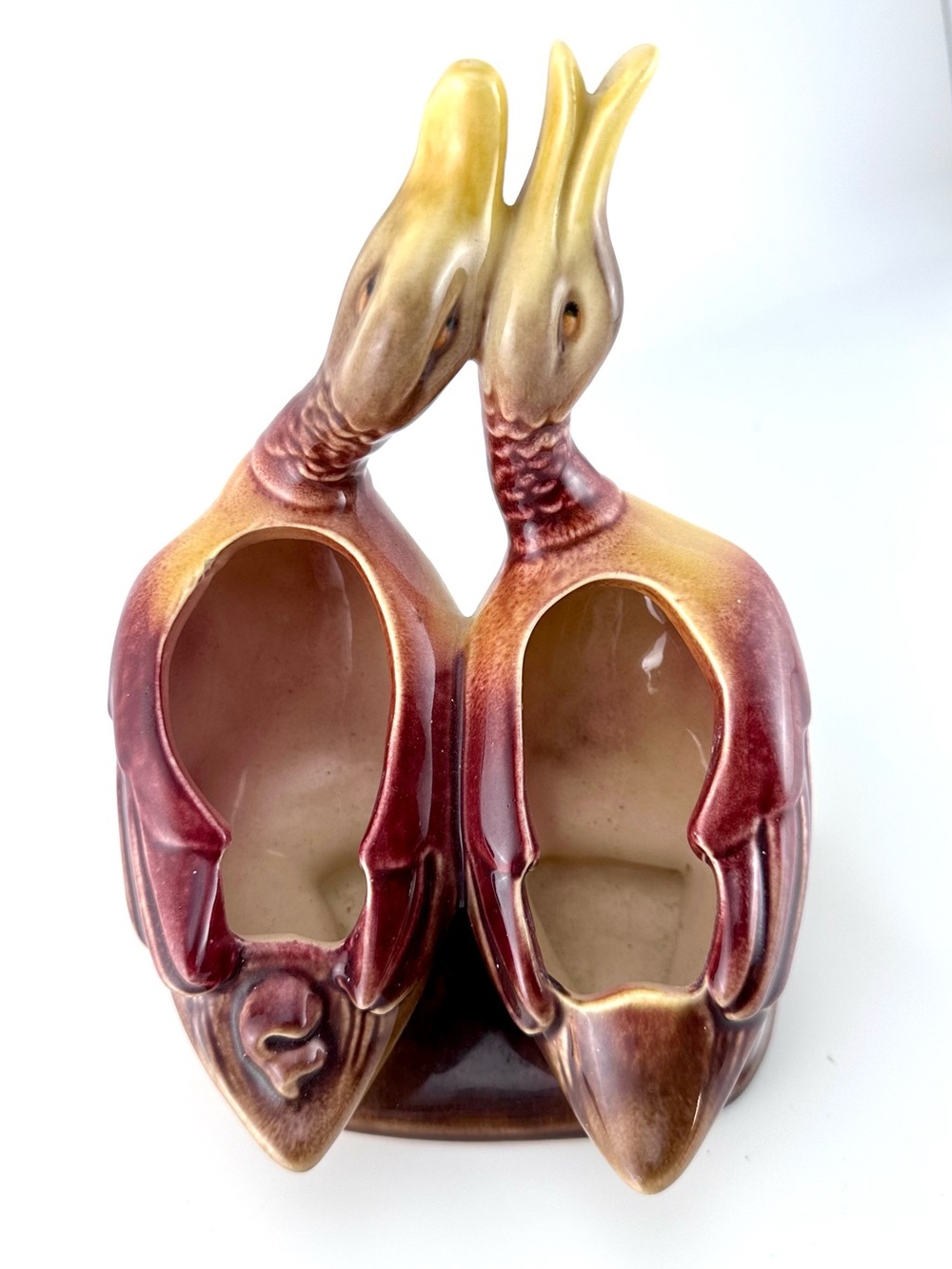 Vintage Hull Pottery Double Duck Planter Mid Century #95